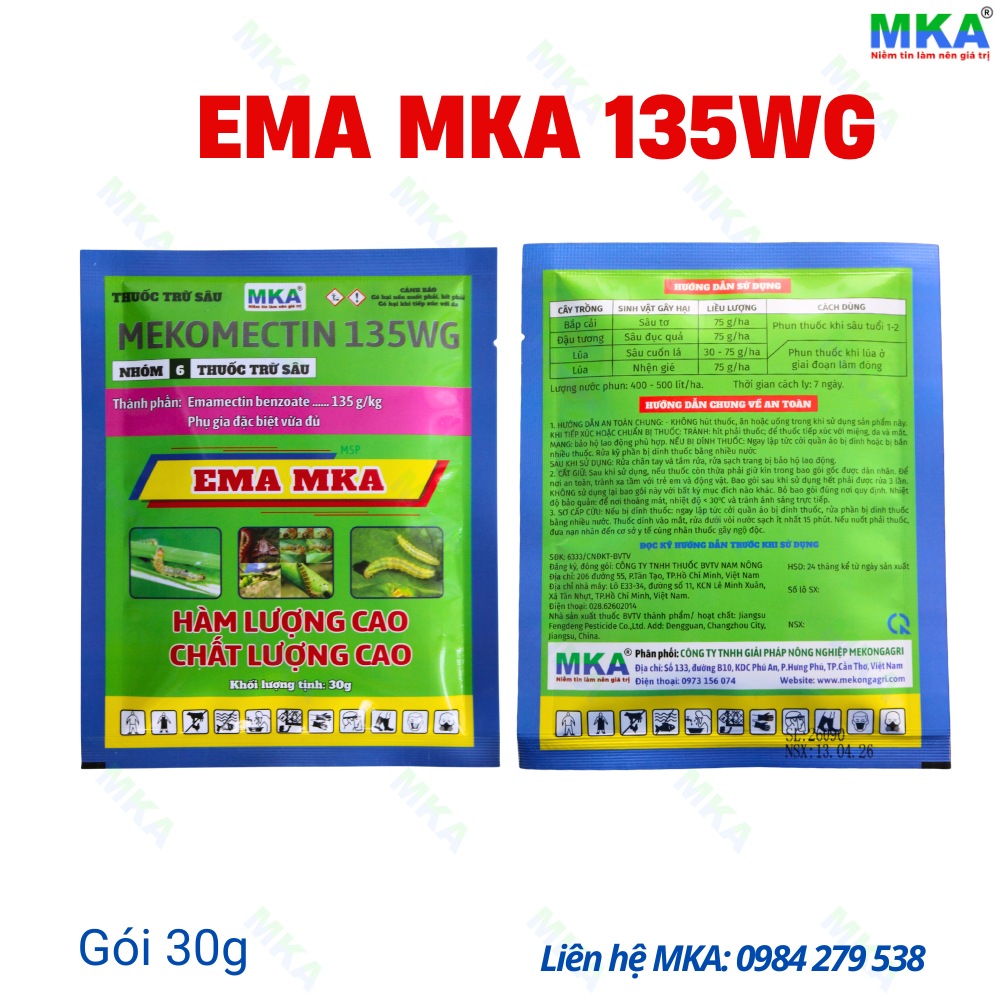 2 mặt sản phẩm EMA MKA hoạt chất emamectin benzoate 135WG
